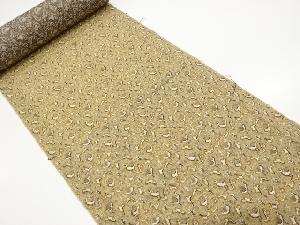 アンティーク　小鳥模様織り出し　八寸帯地反物